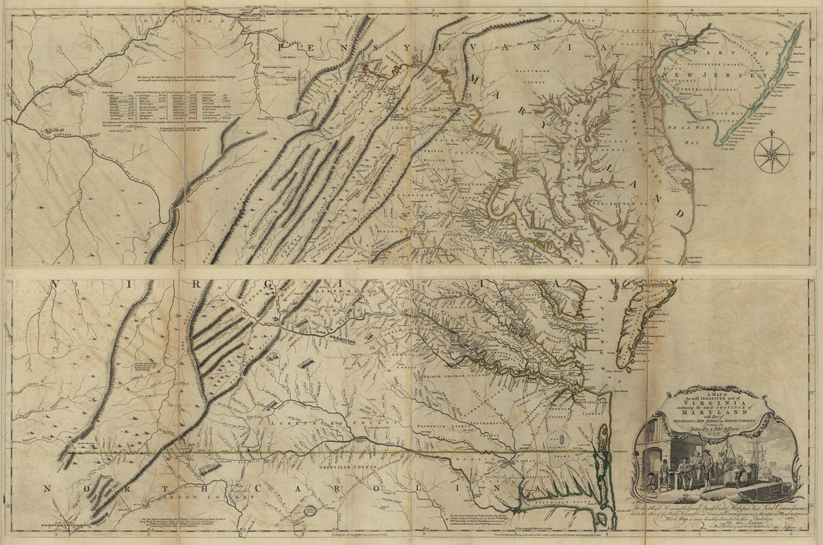 A Map of the Most Inhabited Part of Virginia ContainingMaryland from the North American Atlas, Selected from the Most Authentic Maps, Charts, Plans, &c. Hitherto Published. 1777 by Relic Map Company