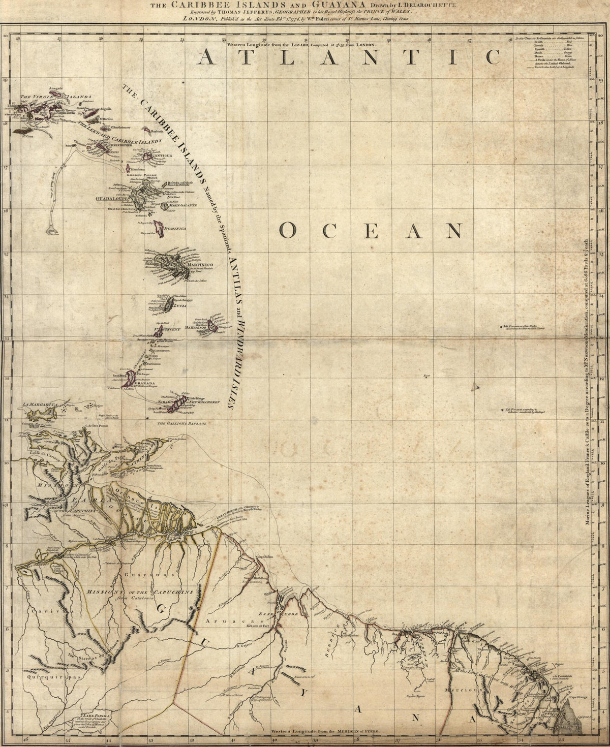 The Caribee Islands and Guyana from the North American Atlas, Selected from the Most Authentic Maps, Charts, Plans, &c. Hitherto Published. 1777 by Relic Map Company