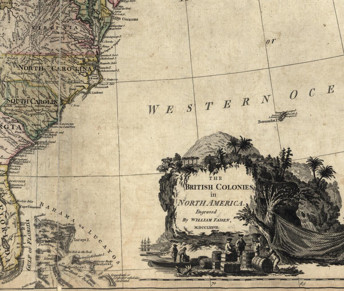 This old map of The British Colonies In North America from the North American Atlas, Selected from the Most Authentic Maps, Charts, Plans, &c. Hitherto Published. from 1777 was created by Thomas Jefferys in 1777