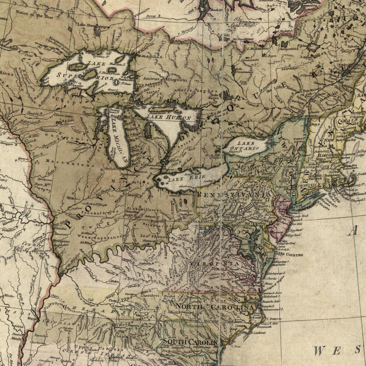 This old map of The British Colonies In North America from the North American Atlas, Selected from the Most Authentic Maps, Charts, Plans, &c. Hitherto Published. from 1777 was created by Thomas Jefferys in 1777