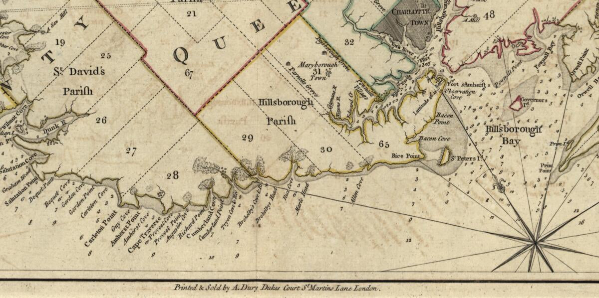 This old map of A Plan of the Island of St. John from the North American Atlas, Selected from the Most Authentic Maps, Charts, Plans, &c. Hitherto Published. from 1777 was created by Thomas Jefferys in 1777