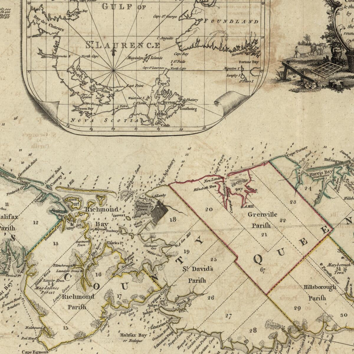 This old map of A Plan of the Island of St. John from the North American Atlas, Selected from the Most Authentic Maps, Charts, Plans, &c. Hitherto Published. from 1777 was created by Thomas Jefferys in 1777