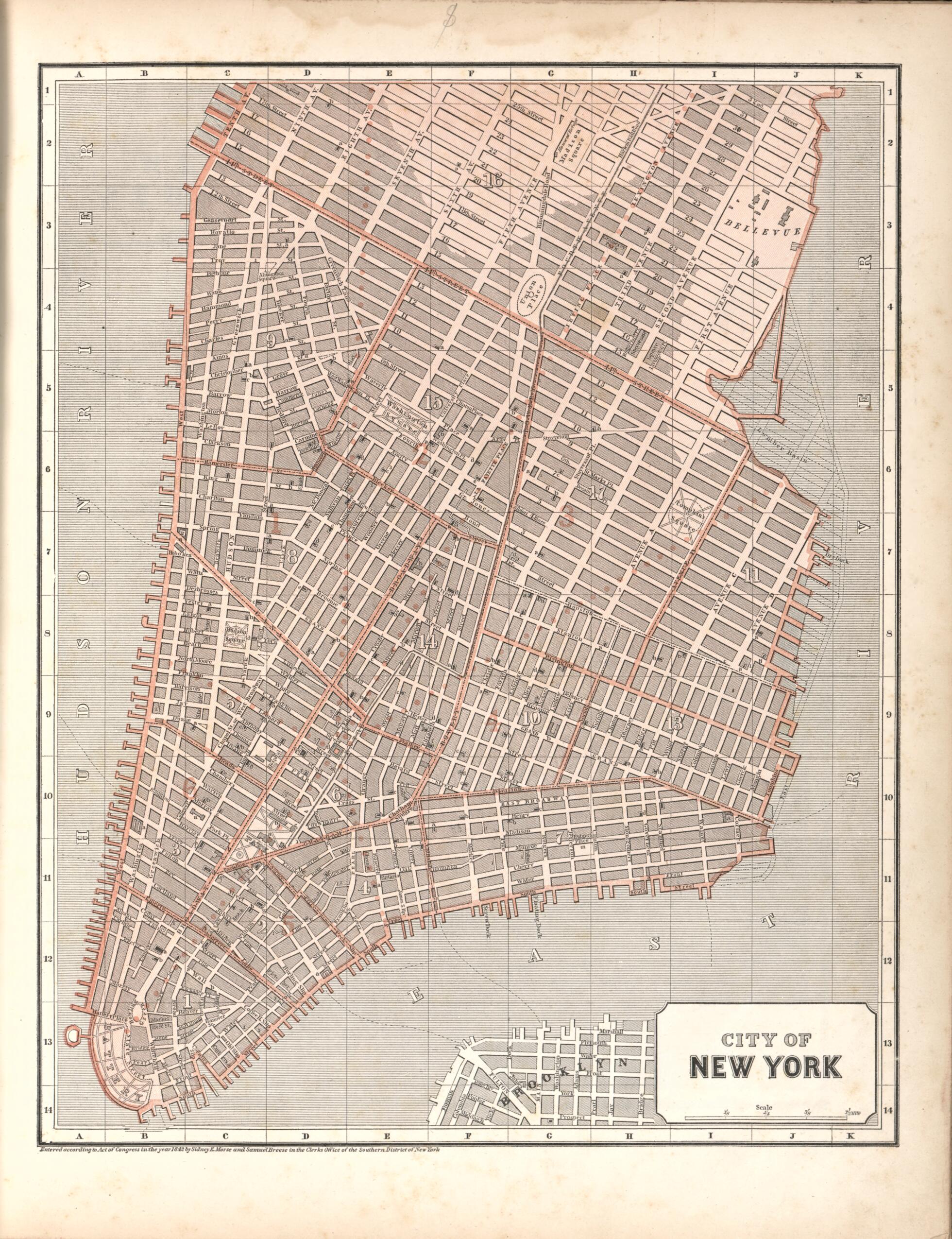 This old map of City of New York from Morse&