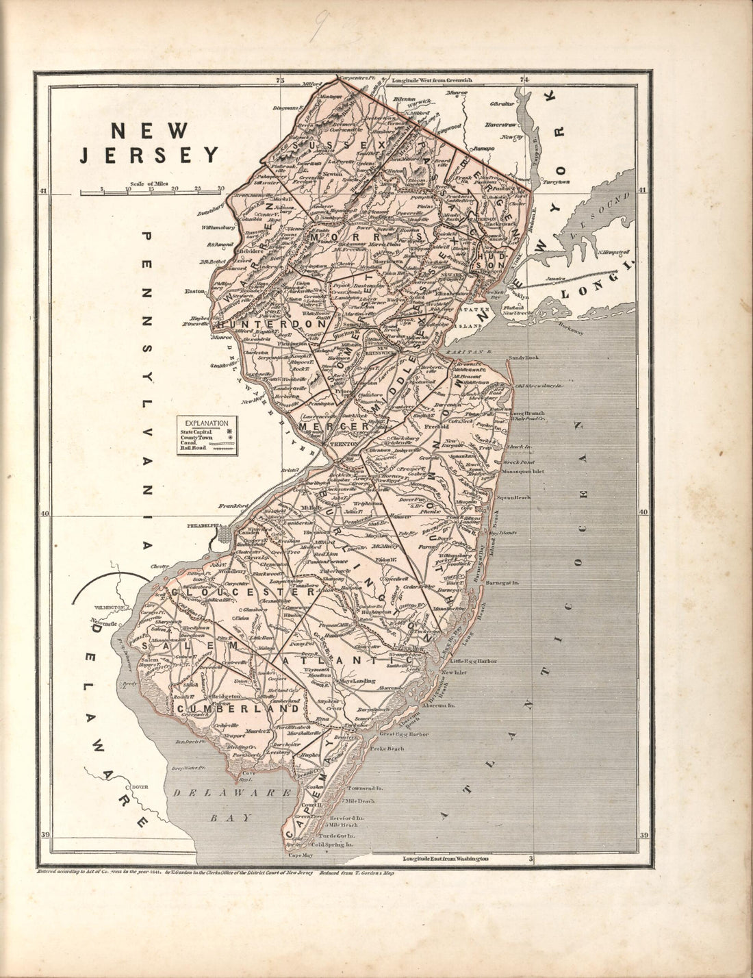 This old map of New Jersey from Morse&