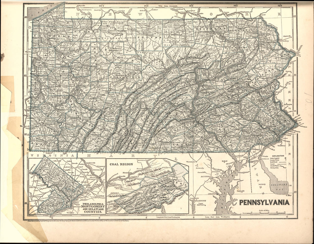 This old map of Pennsylvania from Morse&