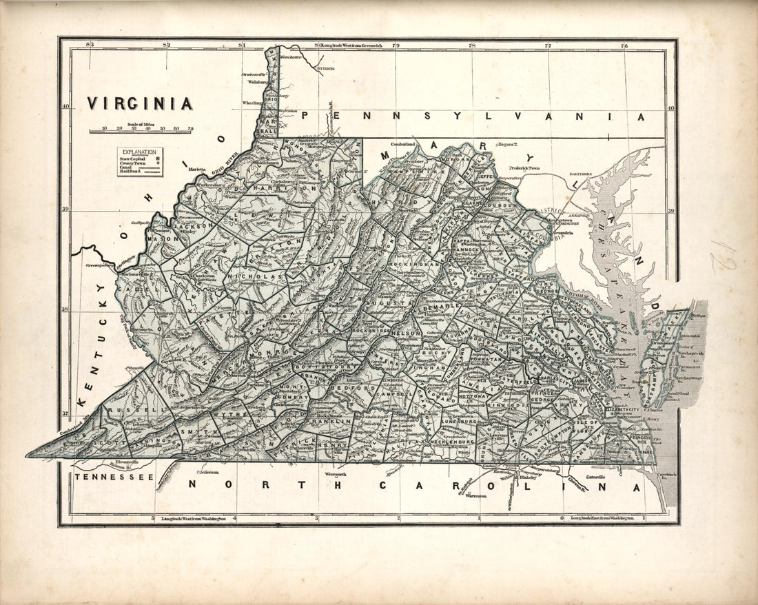 This old map of Virginia from Morse&