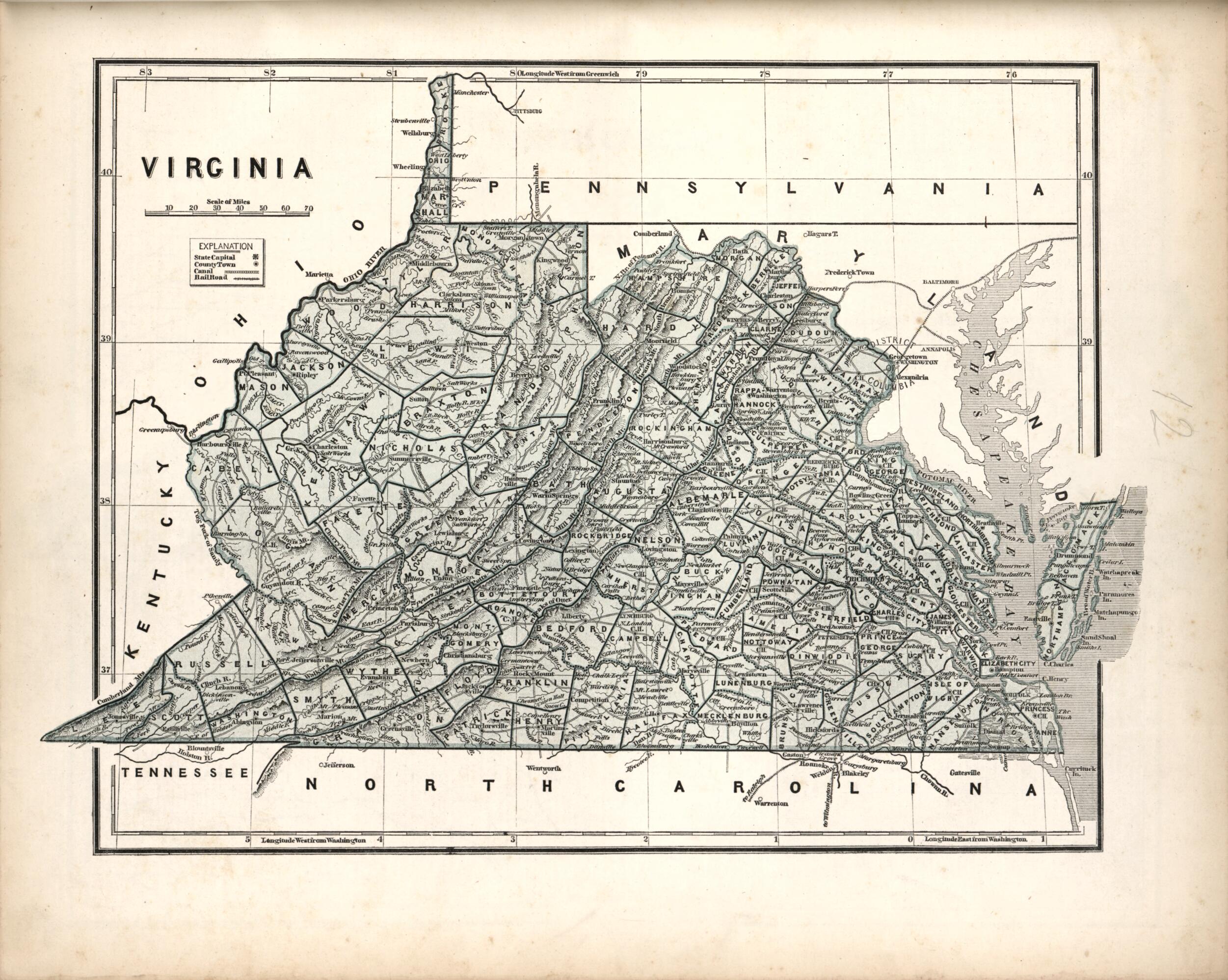 This old map of Virginia from Morse&