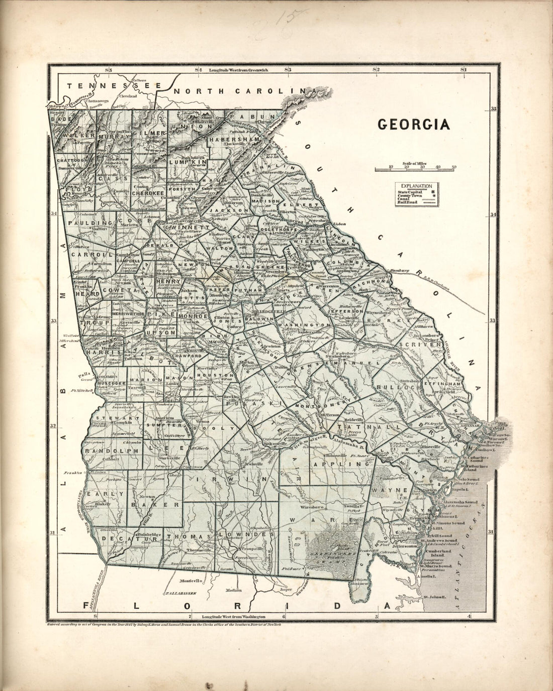 This old map of Georgia from Morse&