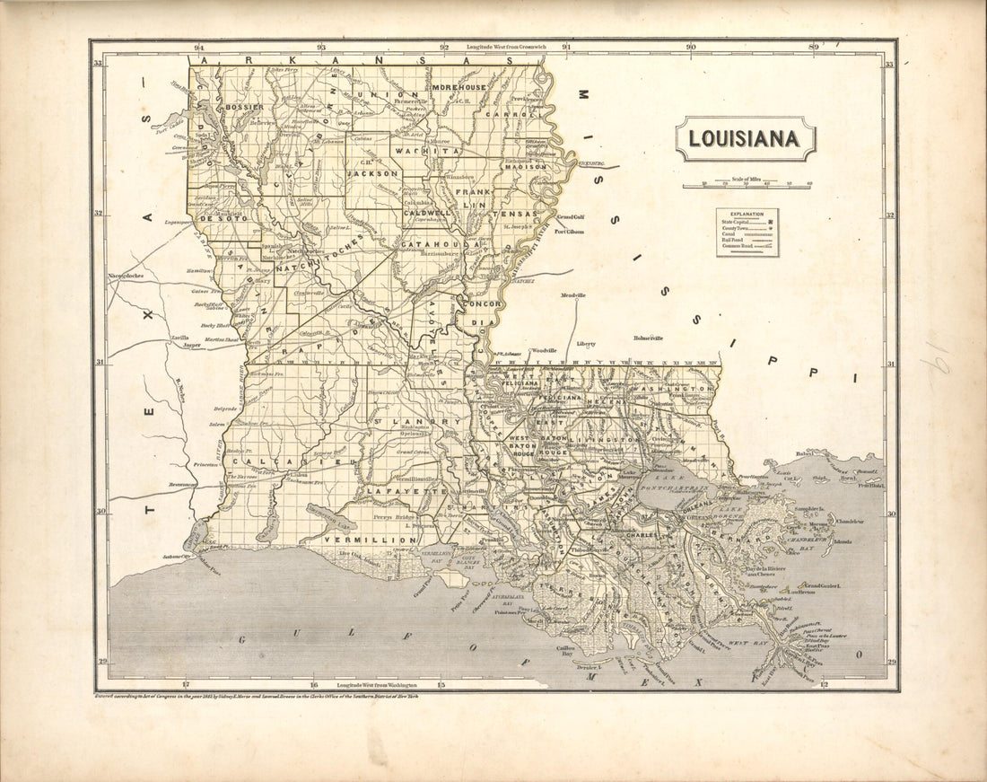This old map of Louisiana from Morse&
