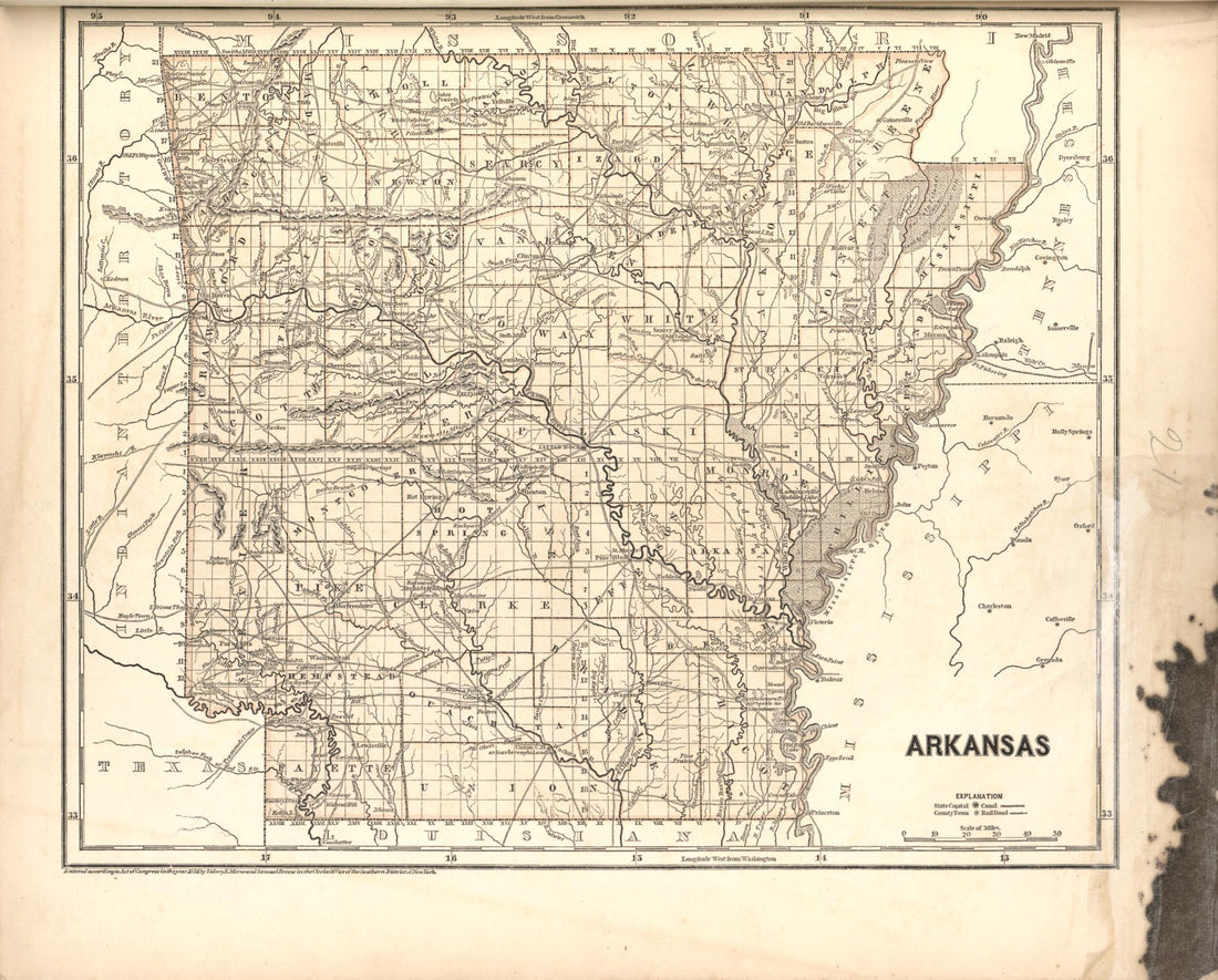 This old map of Arkansas from Morse&