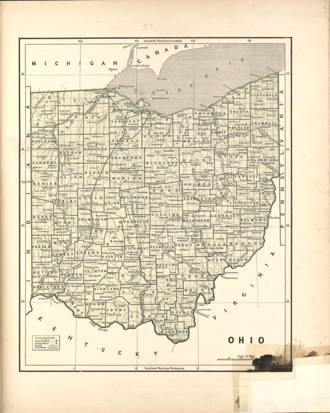 This old map of Ohio from Morse&
