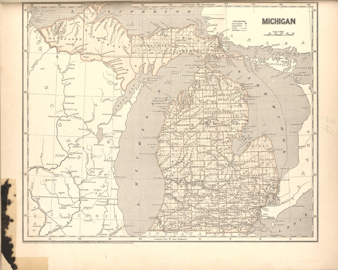 This old map of Michigan from Morse&