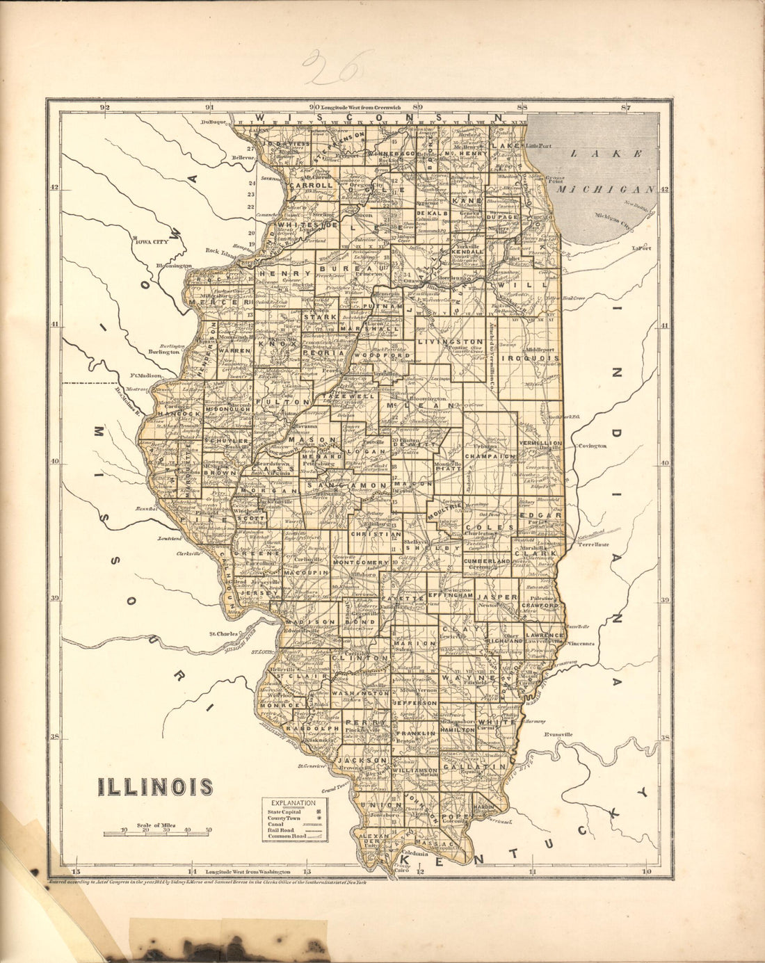 This old map of Illinois from Morse&