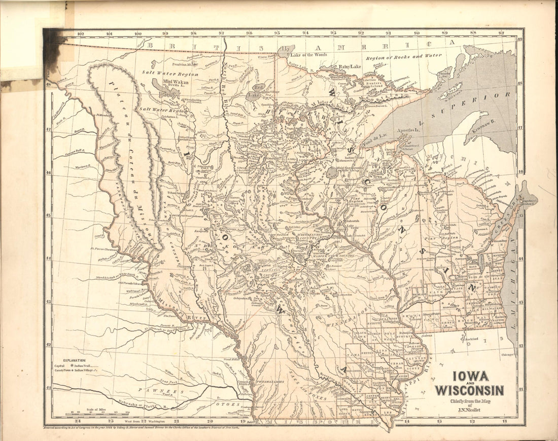 This old map of Iowa and Wisconsin from Morse&