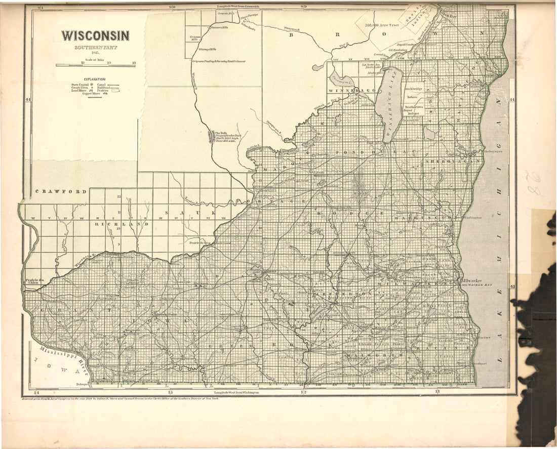 This old map of Wisconsin from Morse&