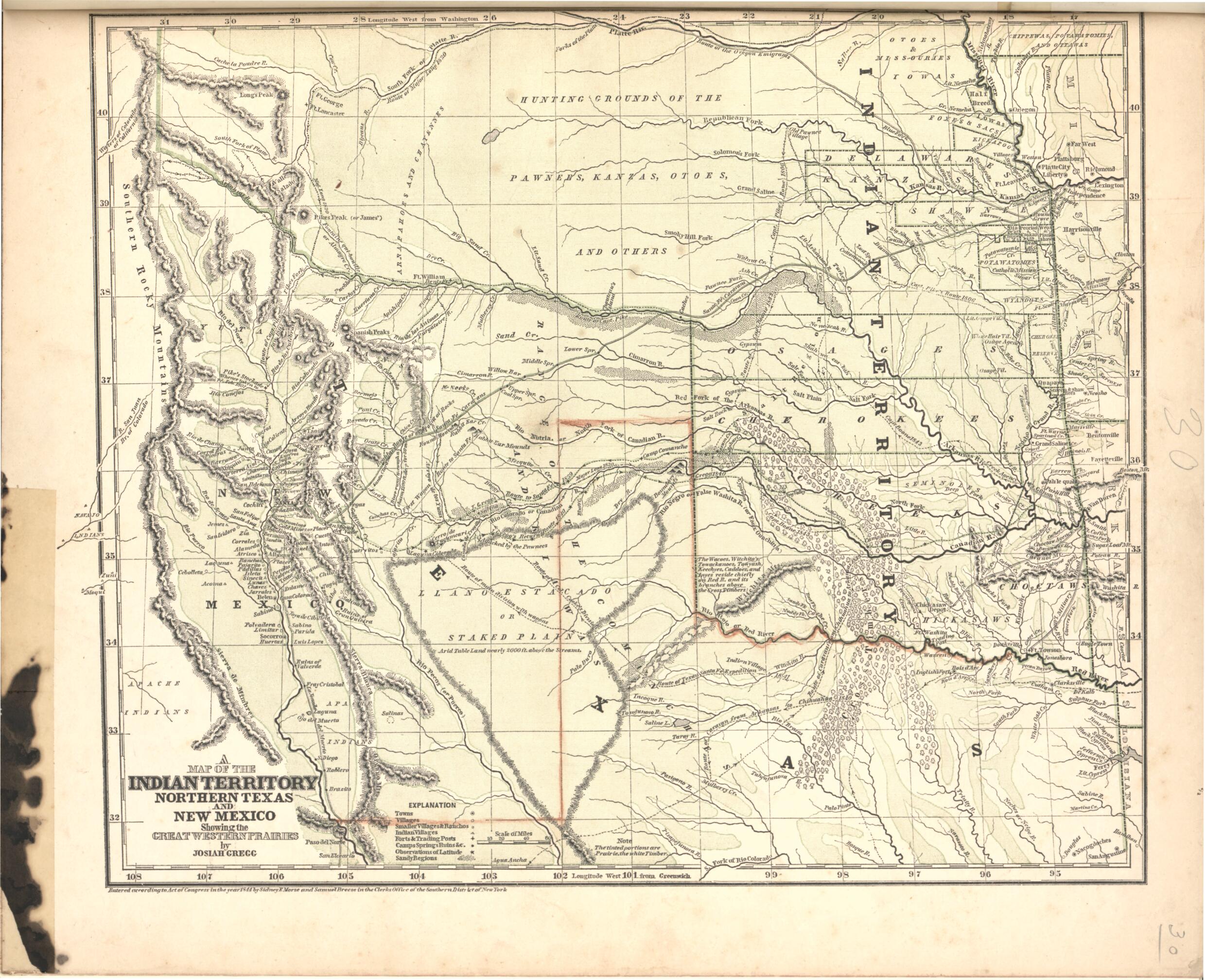 This old map of Indian Territory (Northern Texas and New Mexico) from Morse&