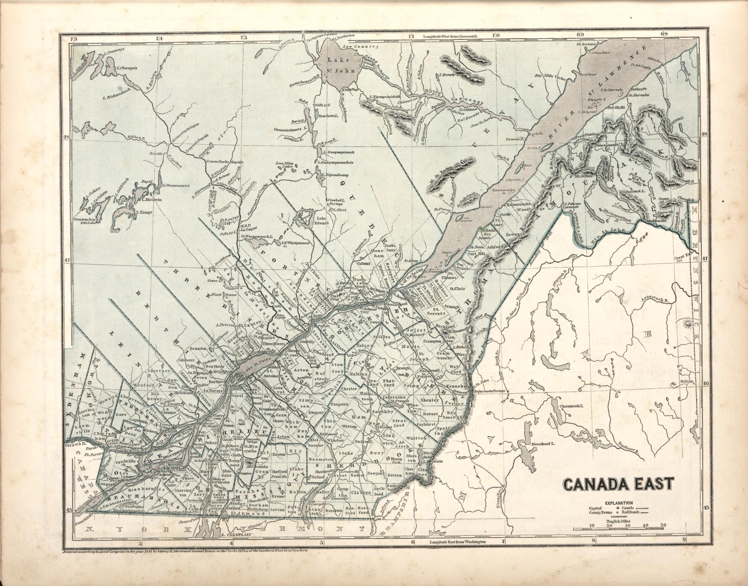 This old map of Canada East from Morse&