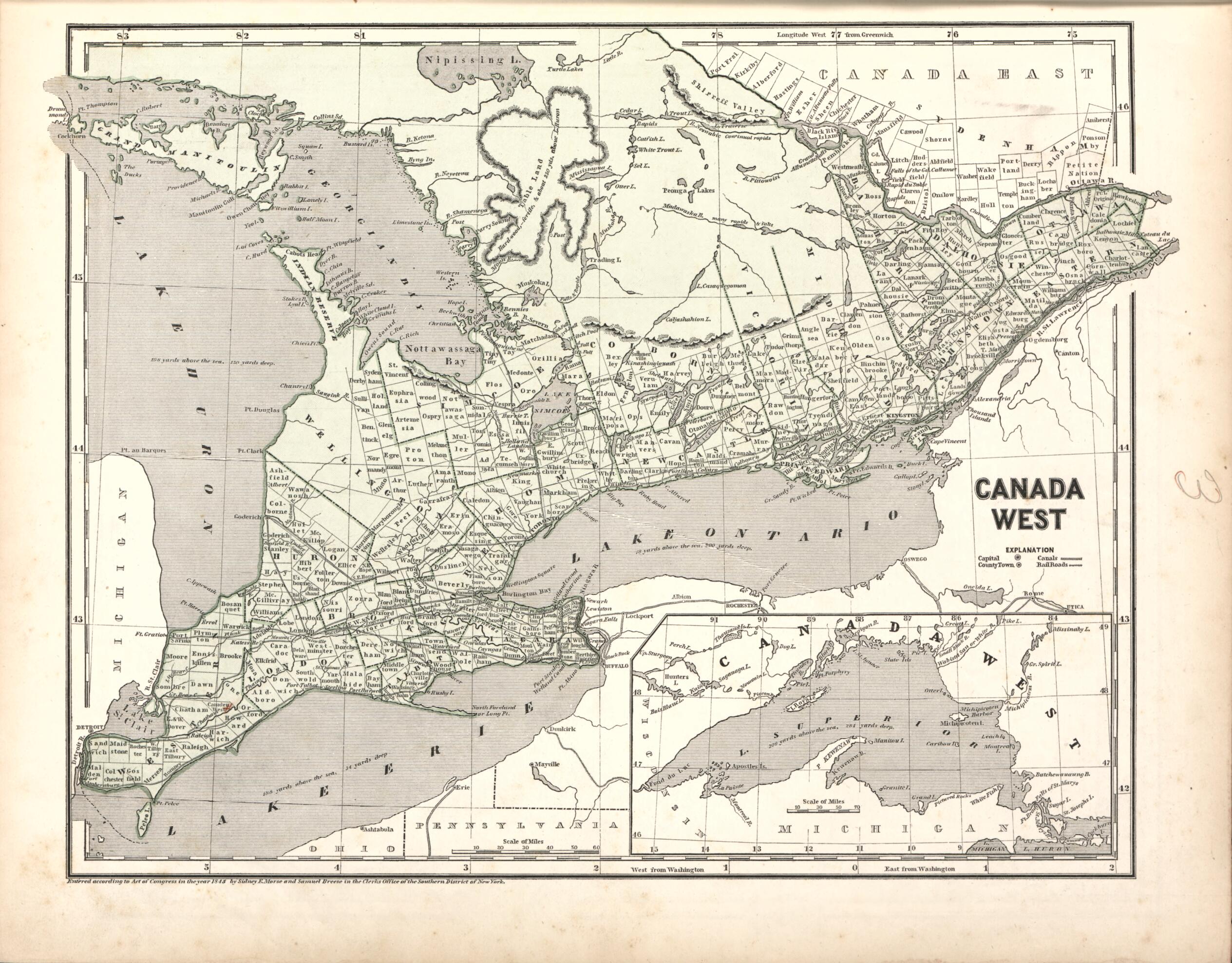 This old map of Canada West from Morse&