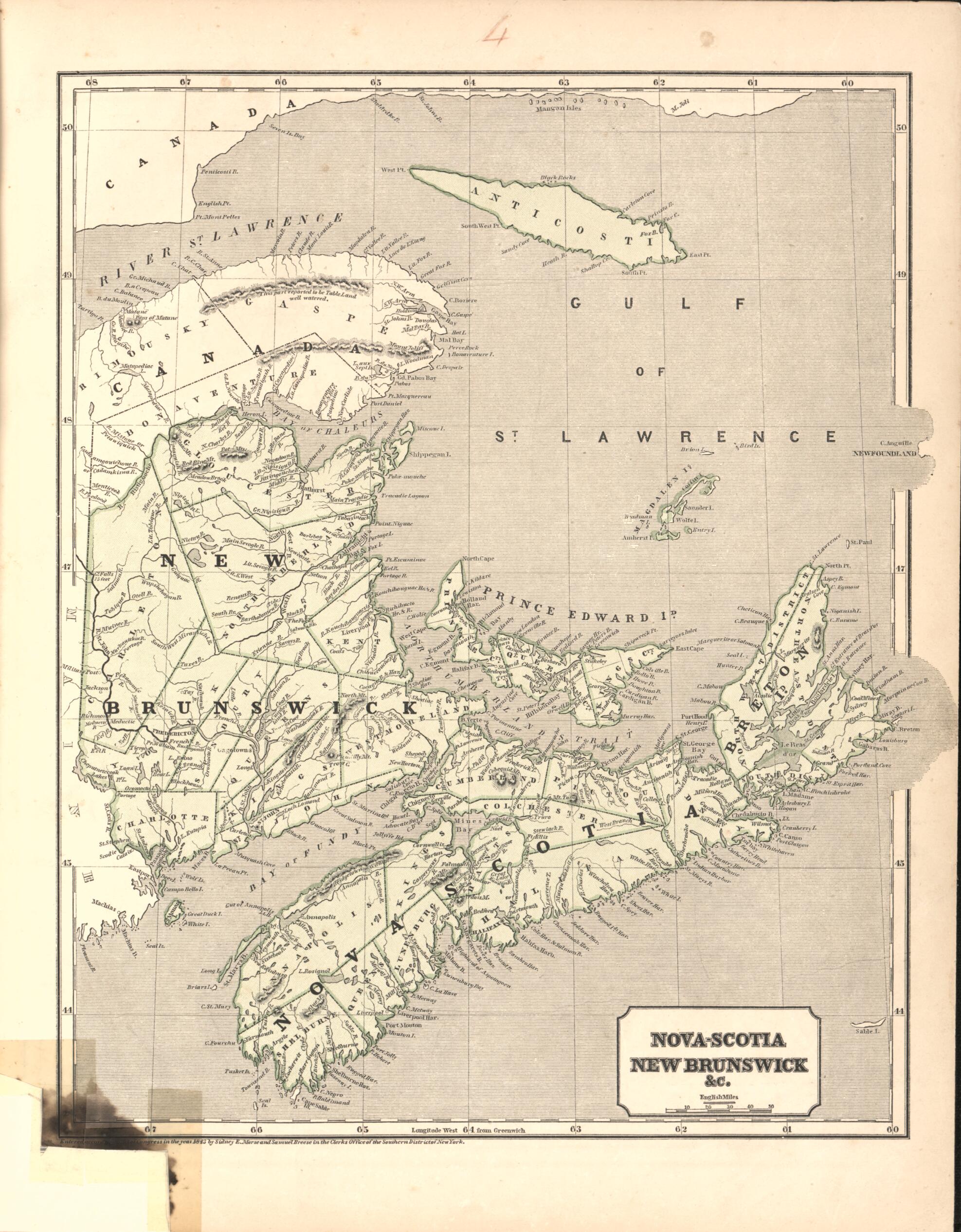 This old map of Nova Scotia New Brunswick &c. from Morse&