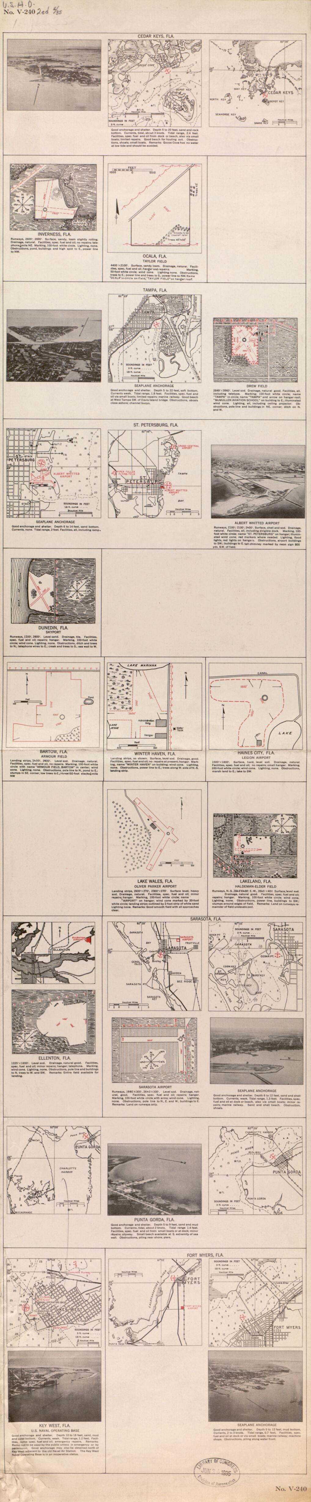 This old map of No. V-240 Key West - Cedar Keys, FL, 3rd Ed., Corr. from Sectional Aeronautical Charts from 1927 was created by United States. Federal Aviation Administration in 1927