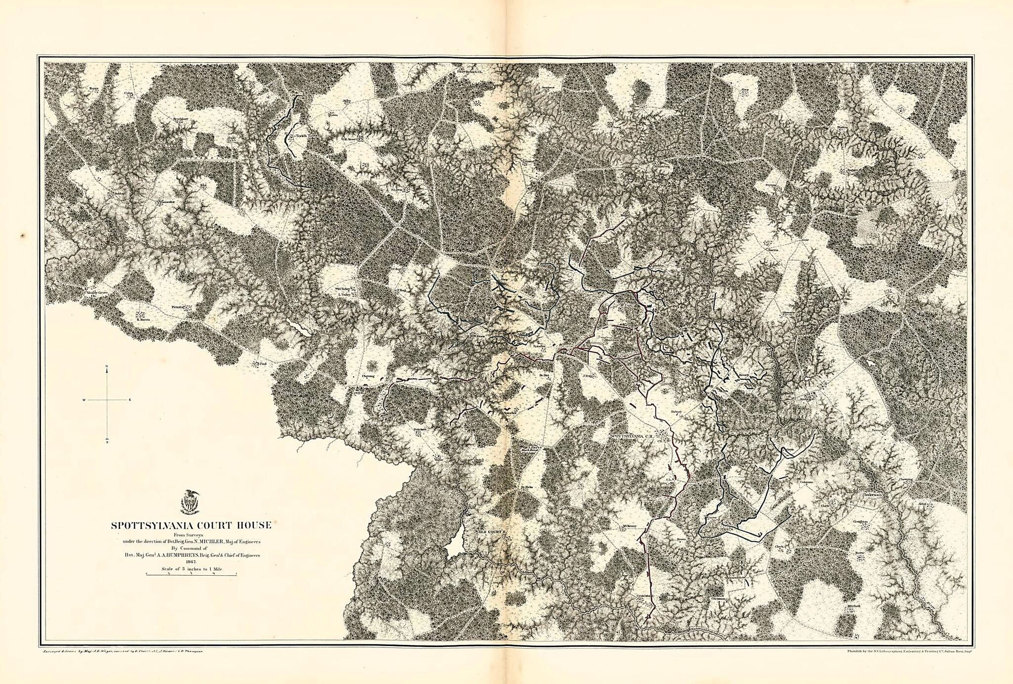 This old map of Spottsylvania Court House from Military Maps Illustrating the Operations of the Armies of the Potomac & James, May 4th 1864 to April 9th 1865. from 1869 was created by United States. Army. Corps of Engineers in 1869