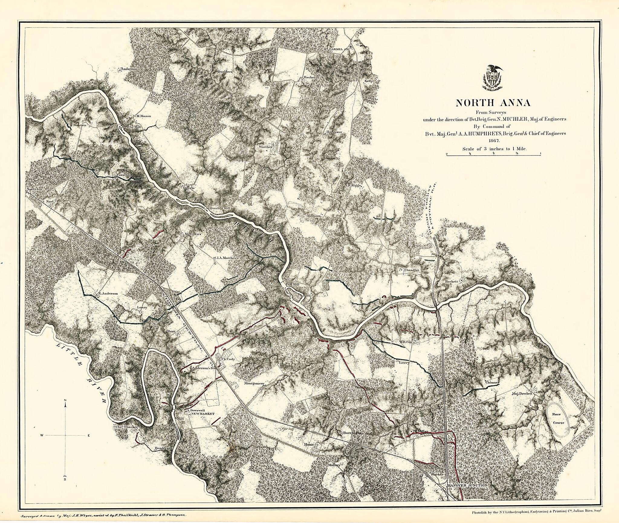 This old map of North Anna from Military Maps Illustrating the Operations of the Armies of the Potomac & James, May 4th 1864 to April 9th 1865. from 1869 was created by United States. Army. Corps of Engineers in 1869