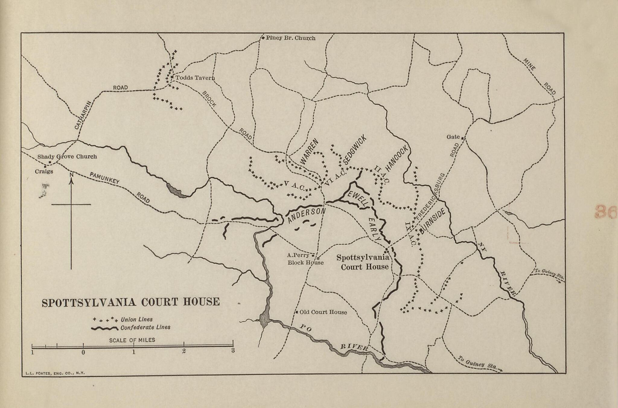 Spotsylvania Court House from American Civil War Atlas 1914 by Relic Map Company