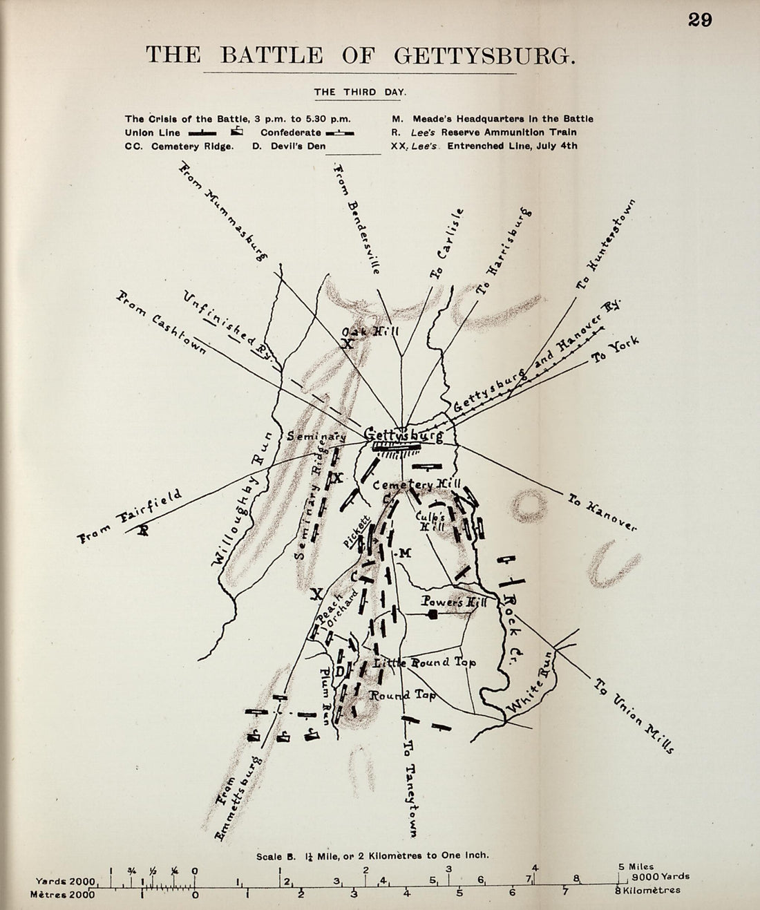 This old map of Battle of Gettysburg, the Third Day from the American Civil War--maps. from 1910 was created by John Formby in 1910