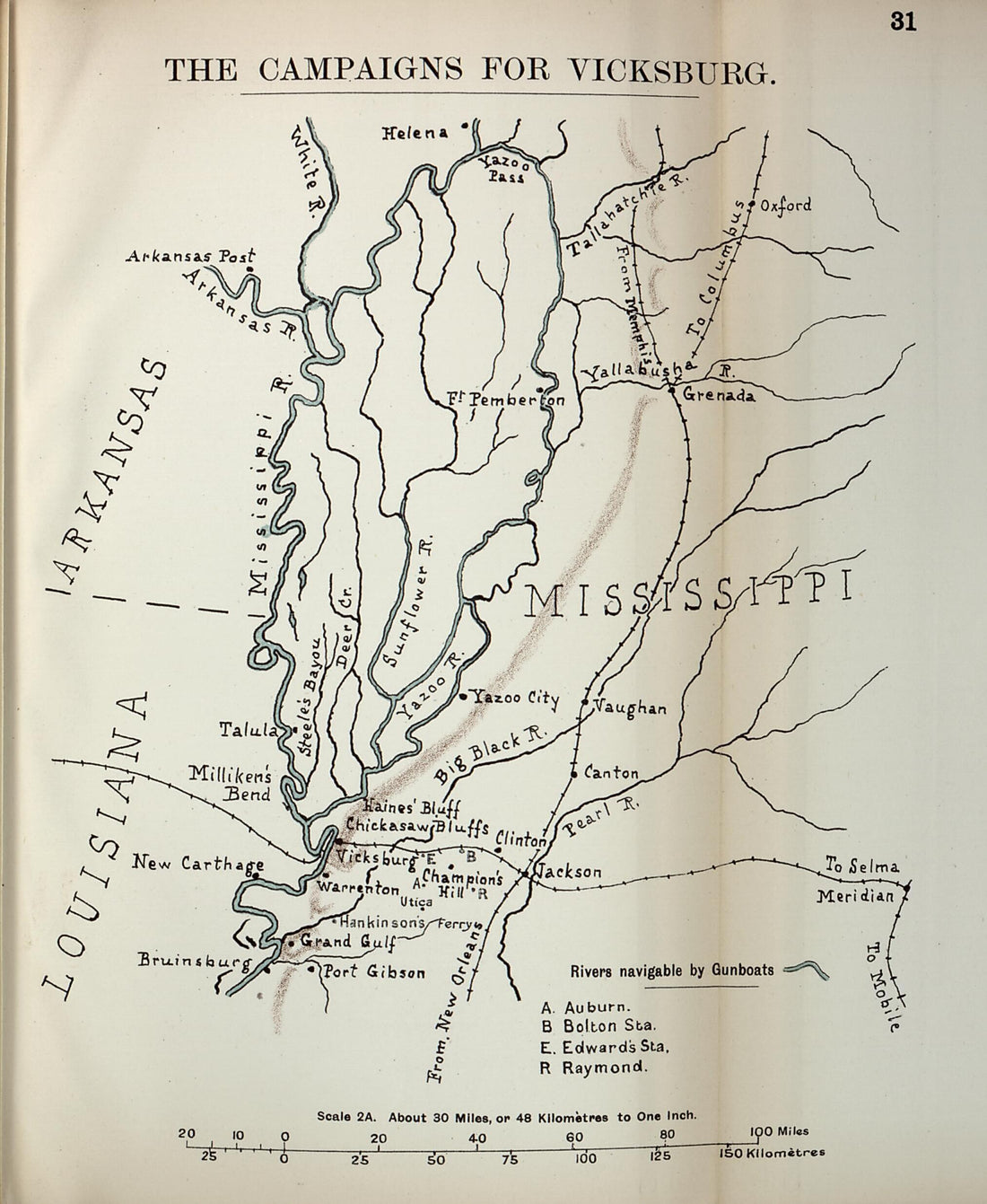 This old map of Campaigns for Vicksburg from the American Civil War--maps. from 1910 was created by John Formby in 1910