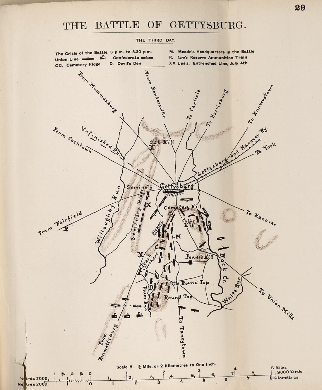This old map of Battle of Gettysburg, the Third Day from the American Civil War--maps. from 1910 was created by John Formby in 1910