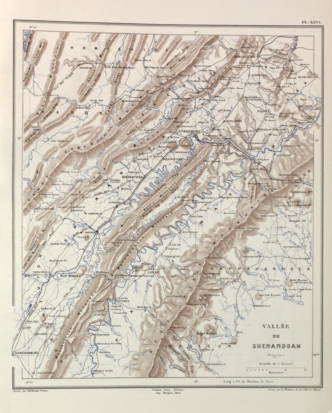 This old map of Vallee Du Shenandoah (Virginie) from Histoire De La Guerre Civile En Amérique, Par M. Le Comte De Paris--cartes Et Planches from 1890 was created by Louis-Philippe-Albert D&