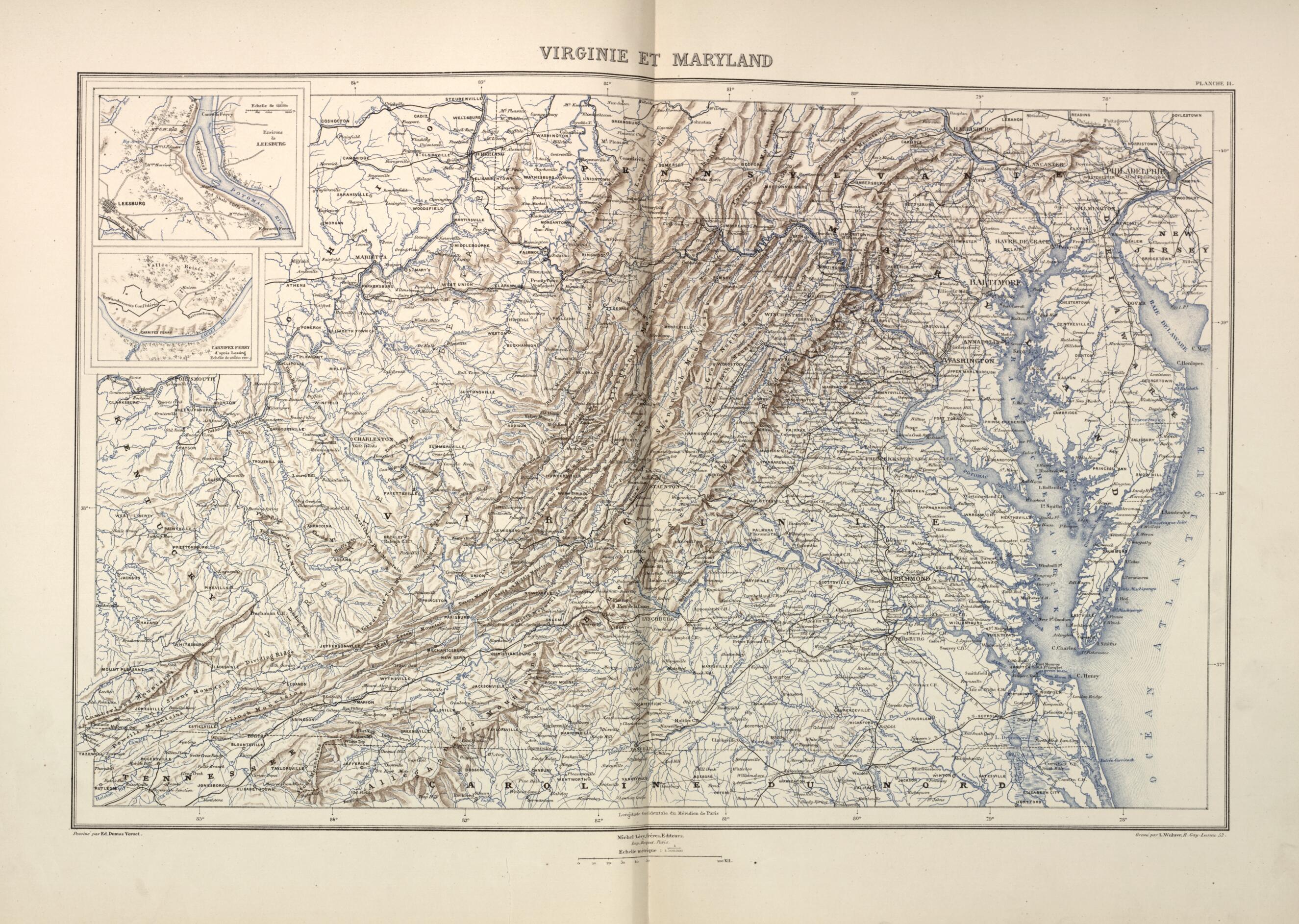 This old map of Virginie Et Maryland from Histoire De La Guerre Civile En Amérique, Par M. Le Comte De Paris--cartes Et Planches from 1890 was created by Louis-Philippe-Albert D&