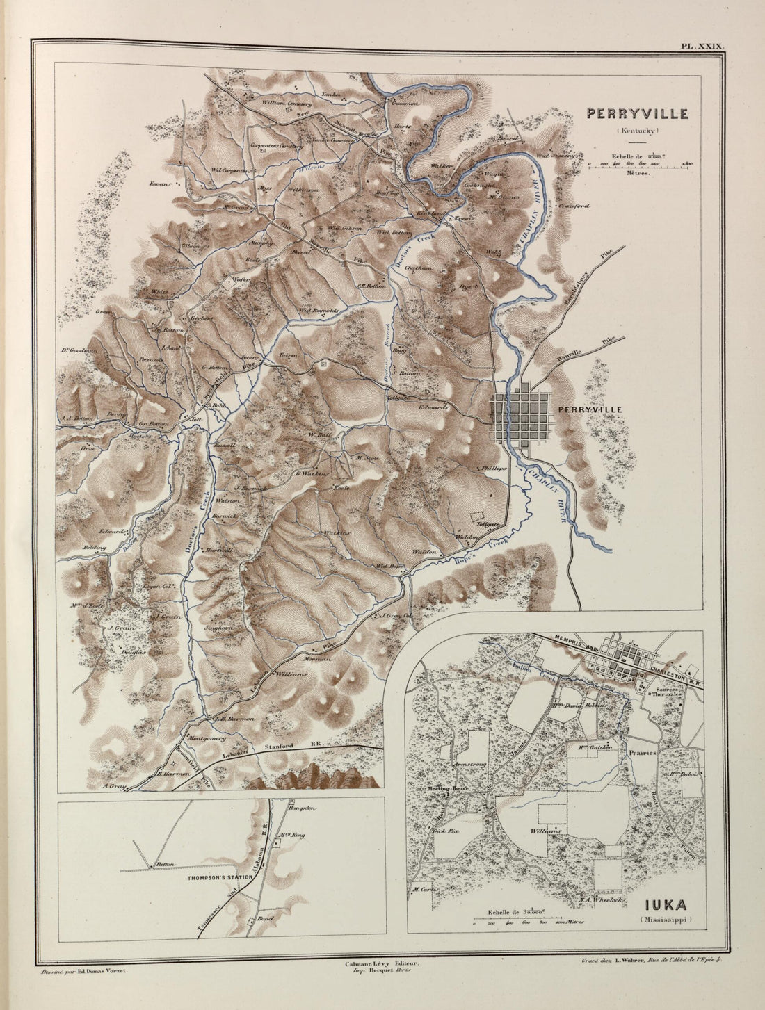 This old map of Perryville (Ky.), Iuka (Miss.) from Histoire De La Guerre Civile En Amérique, Par M. Le Comte De Paris--cartes Et Planches from 1890 was created by Louis-Philippe-Albert D&