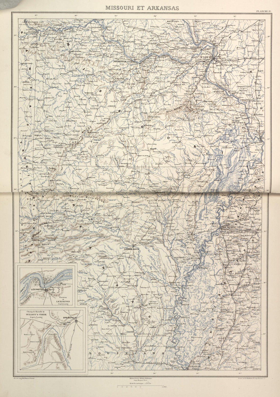 This old map of Missouri Et Arkansas from Histoire De La Guerre Civile En Amérique, Par M. Le Comte De Paris--cartes Et Planches from 1890 was created by Louis-Philippe-Albert D&