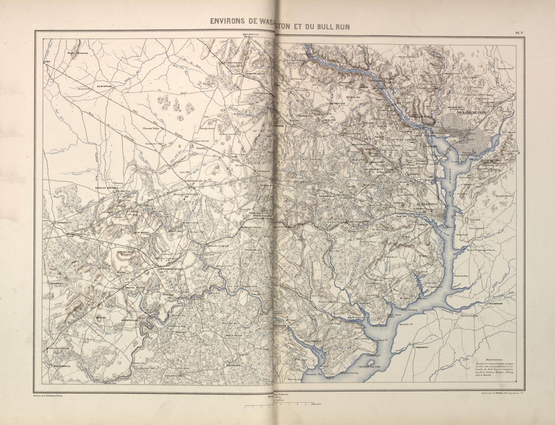 This old map of Environs De Washington Et Du Bull Run from Histoire De La Guerre Civile En Amérique, Par M. Le Comte De Paris--cartes Et Planches from 1890 was created by Louis-Philippe-Albert D&
