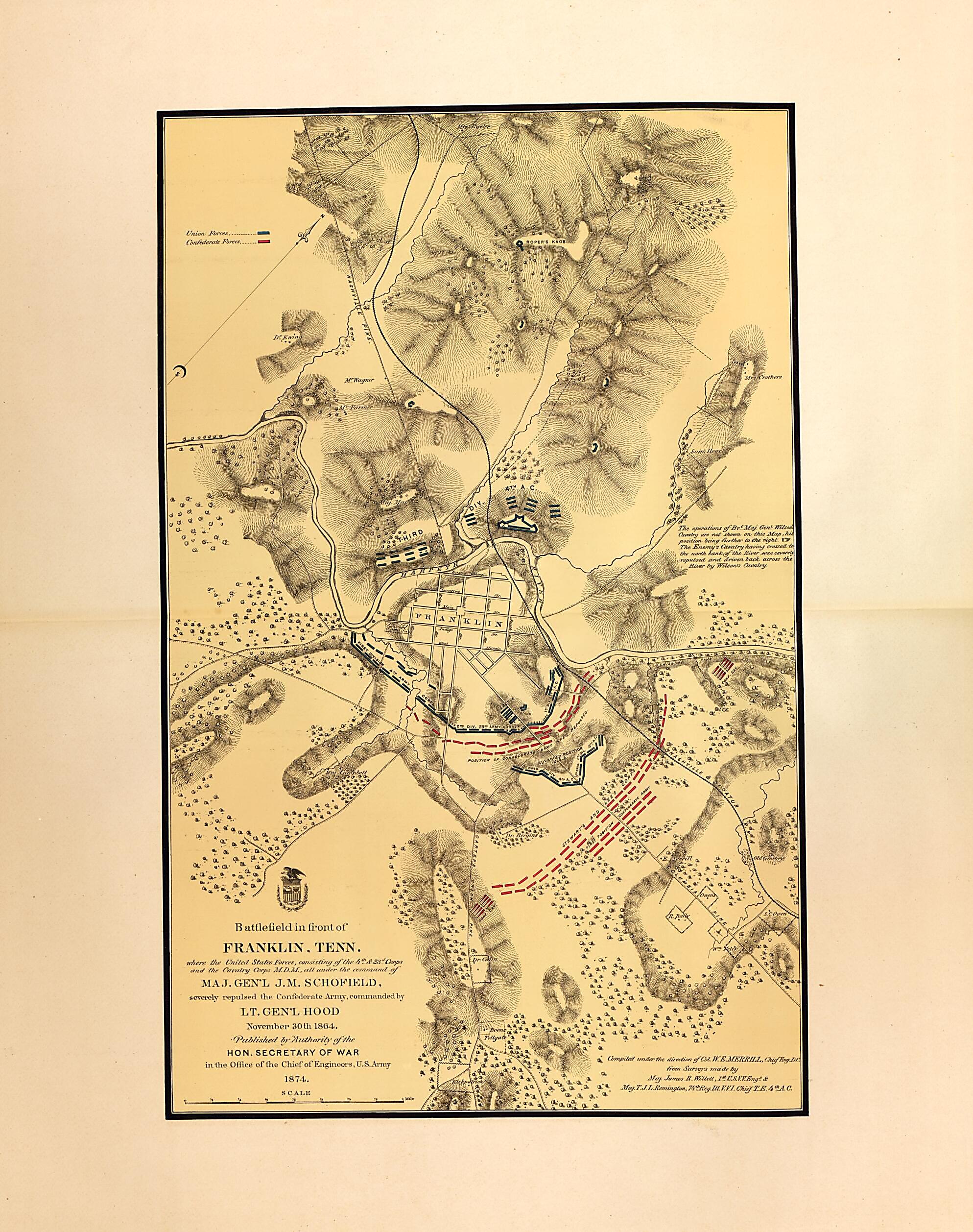 This old map of Battlefield In Front of Franklin, Tenn., 1864 from Military Maps. from 1879 was created by United States. Army. Corps of Engineers in 1879