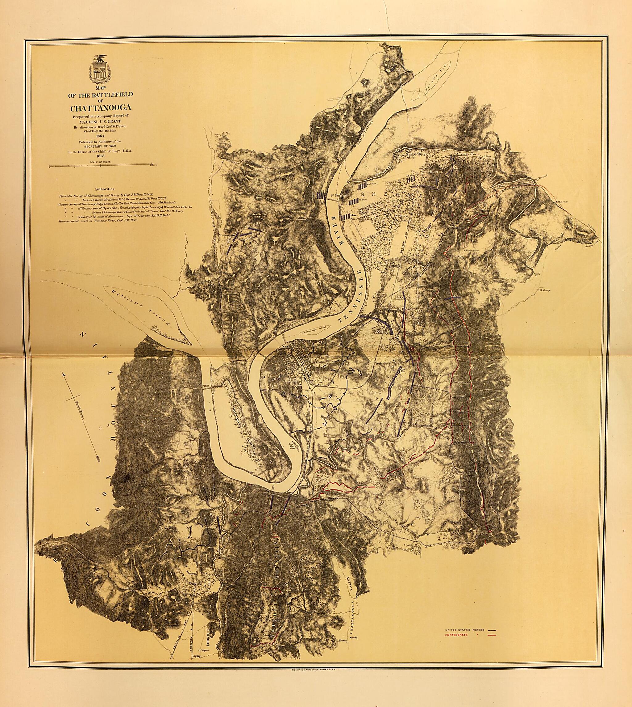 This old map of Map of Battlefield of Chattanooga, Tenn., 1864 from Military Maps. from 1879 was created by United States. Army. Corps of Engineers in 1879
