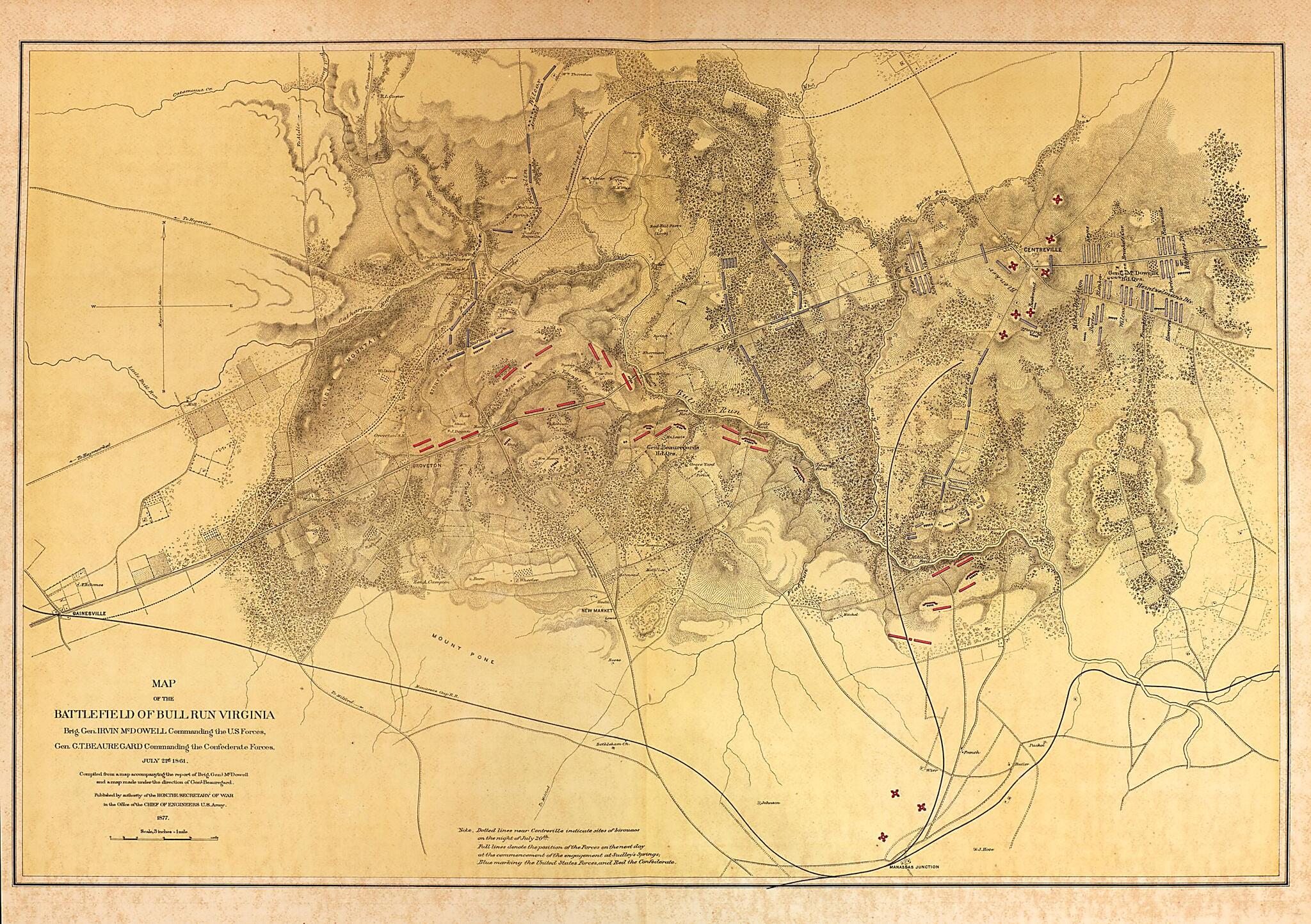 This old map of Map of the Battlefield of Bull Run, Va., 1861 from Military Maps. from 1879 was created by United States. Army. Corps of Engineers in 1879