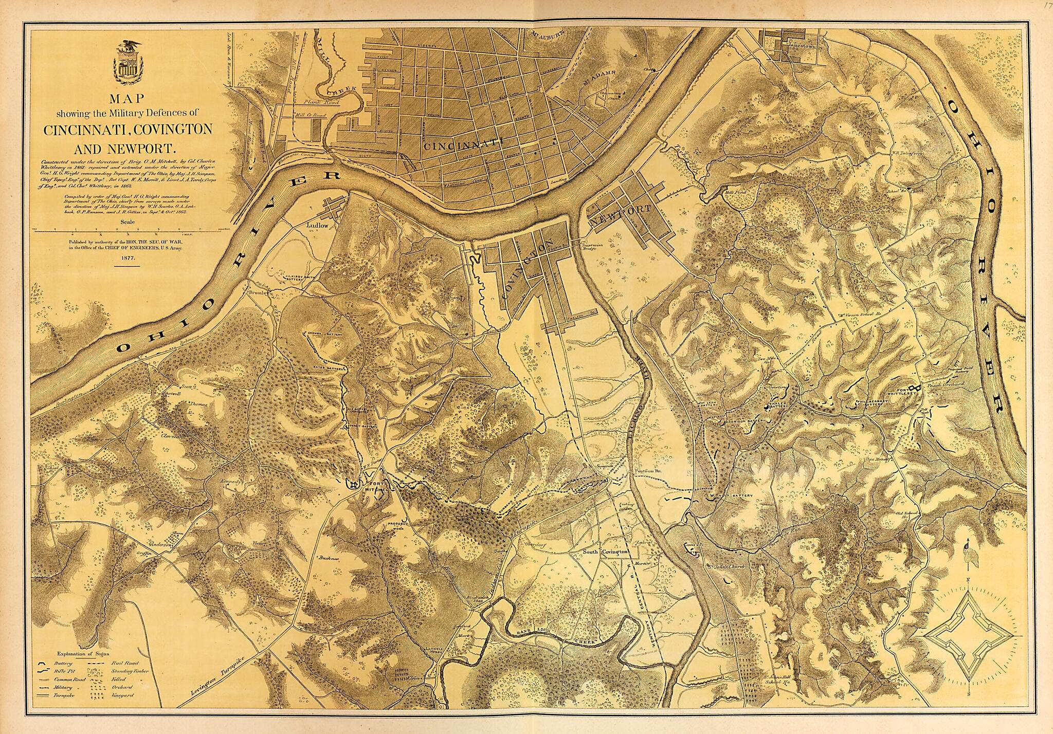 This old map of Map Showing the Military Defences of Cincinnati, Covington, and Newport, 1861 from Military Maps. from 1879 was created by United States. Army. Corps of Engineers in 1879