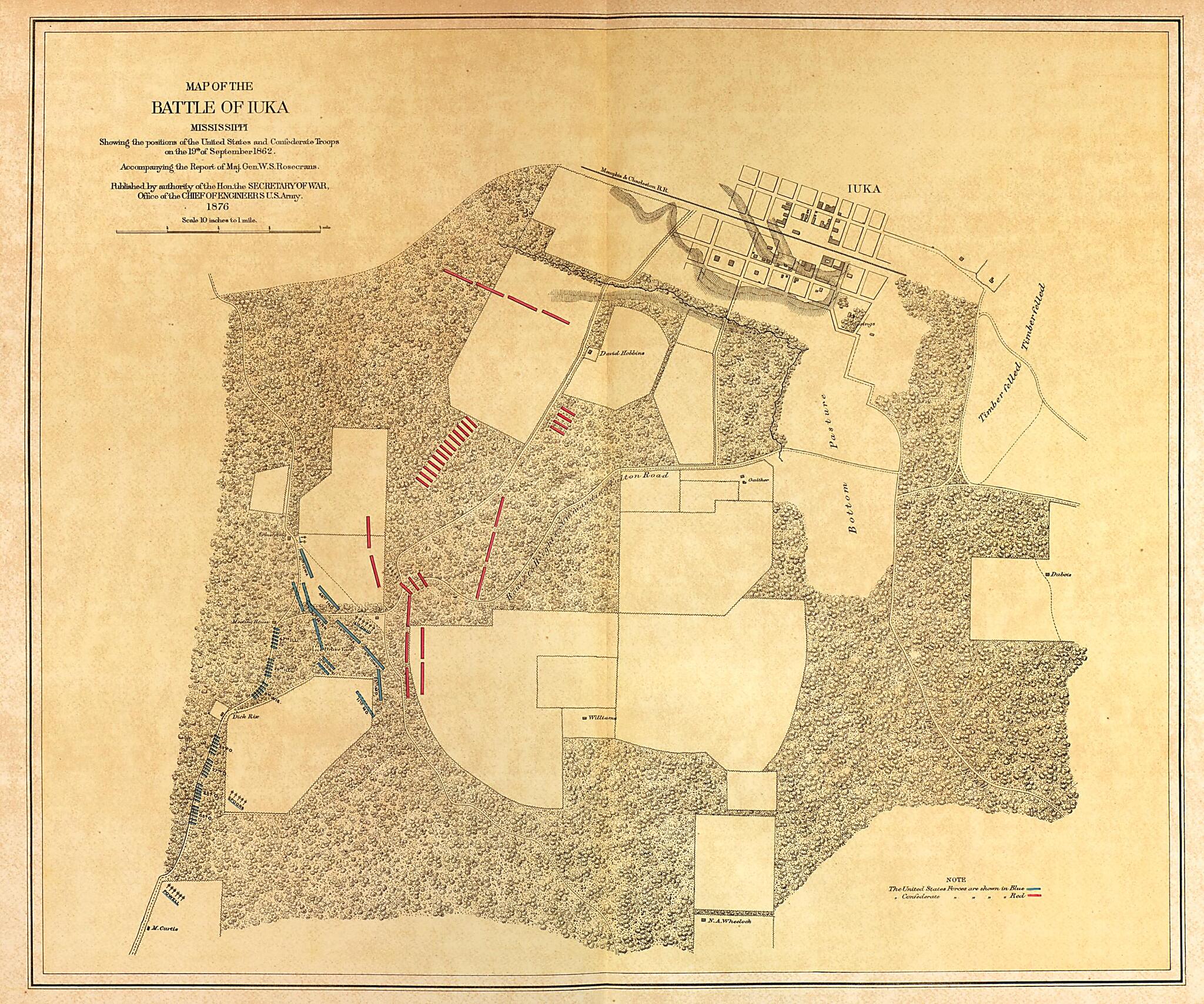 This old map of Map of the Battle of Iuka, Miss., 1862 from Military Maps. from 1879 was created by United States. Army. Corps of Engineers in 1879