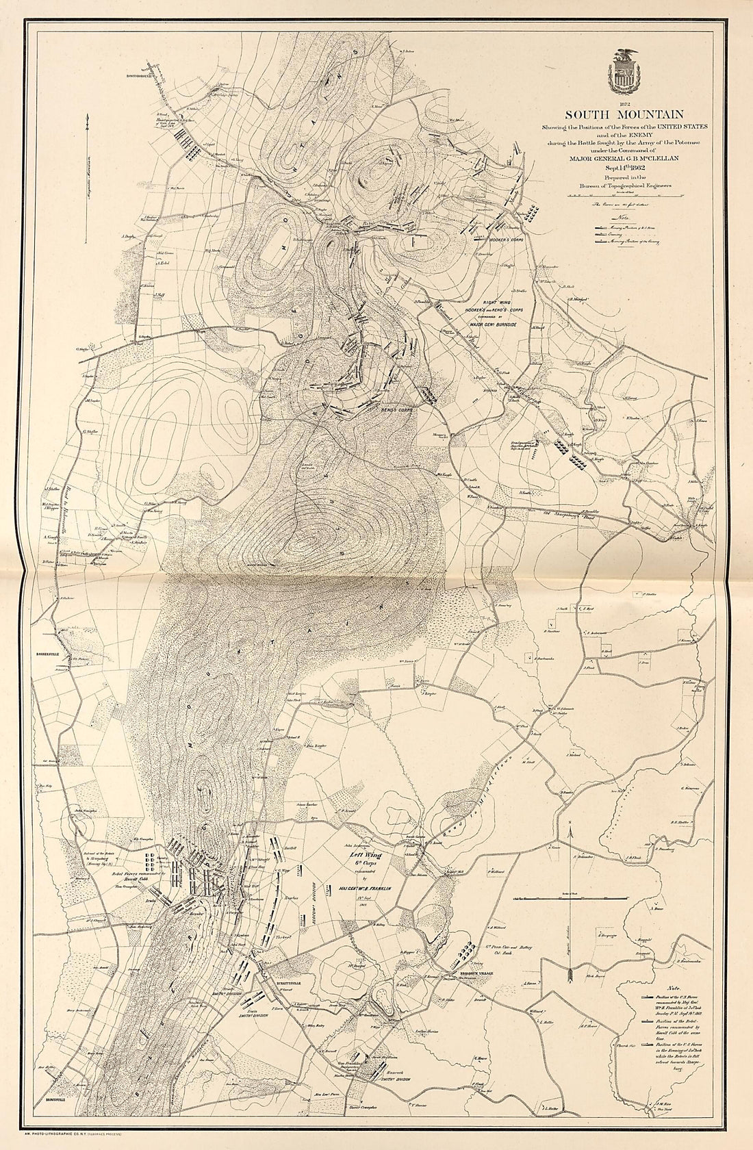 This old map of South Mountain, During Battle Fought by Army of the Potomac, 1862 from Military Maps. from 1879 was created by United States. Army. Corps of Engineers in 1879
