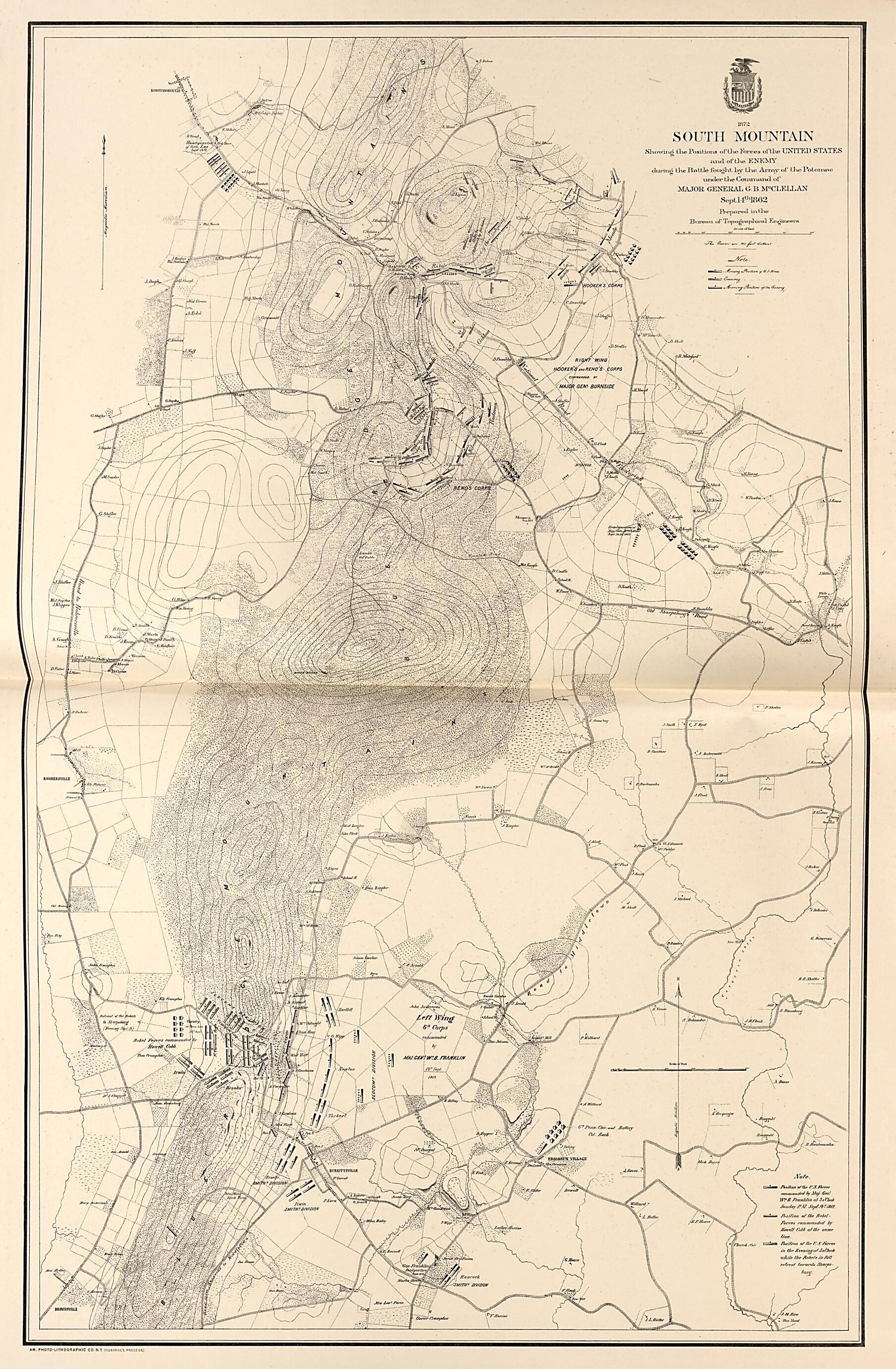 This old map of South Mountain, During Battle Fought by Army of the Potomac, 1862 from Military Maps. from 1879 was created by United States. Army. Corps of Engineers in 1879