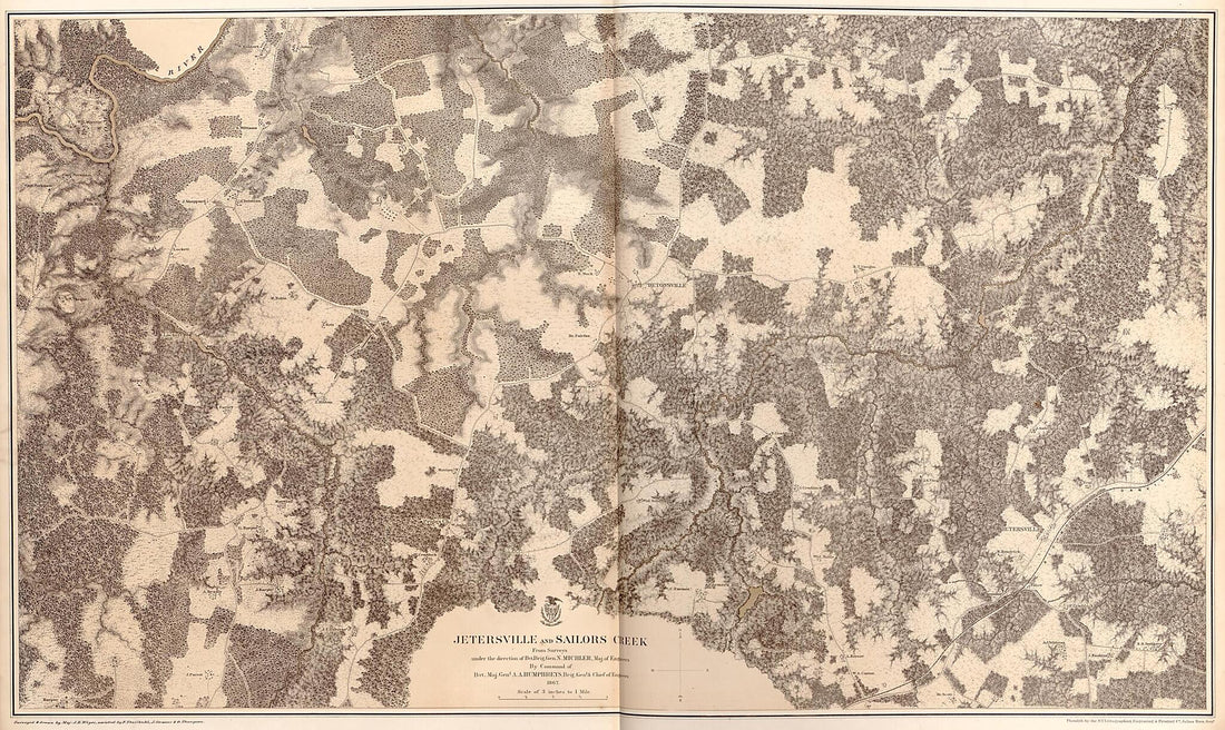 This old map of Jetersville and Sailors Creek, 1867 from Military Maps Illustrating the Operations of the Armies of the Potomac & James, May 4th 1864 to April 9th 1865. from 1869 was created by United States. Army. Corps of Engineers in 1869