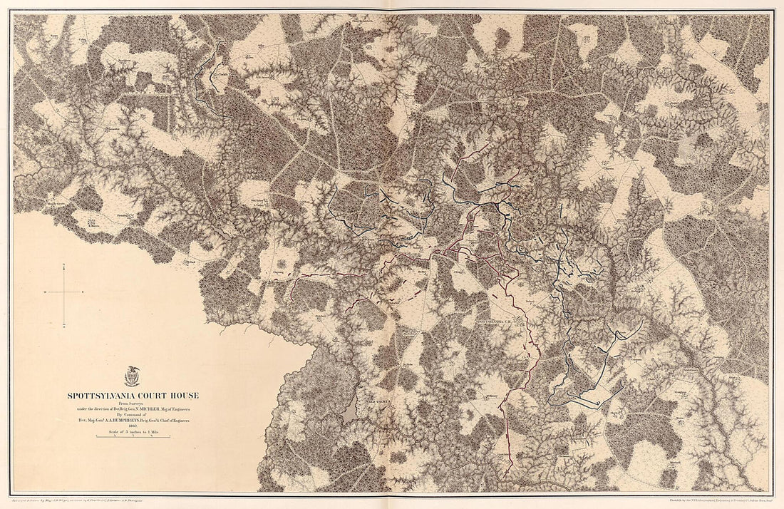 This old map of Spottsylvania Court House, 1867 from Military Maps Illustrating the Operations of the Armies of the Potomac & James, May 4th 1864 to April 9th 1865. from 1869 was created by United States. Army. Corps of Engineers in 1869
