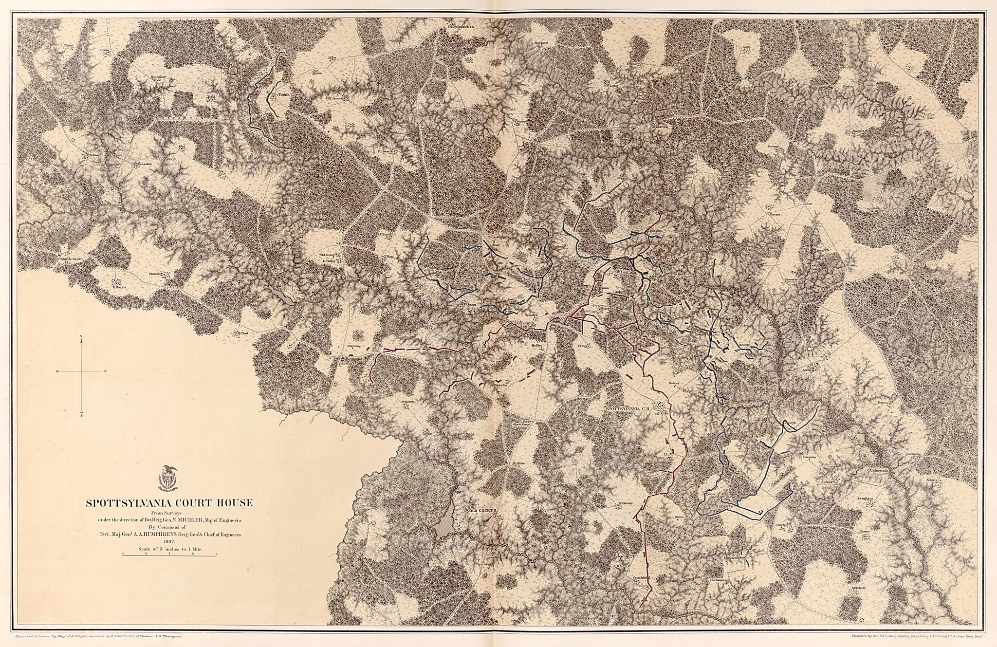 This old map of Spottsylvania Court House, 1867 from Military Maps Illustrating the Operations of the Armies of the Potomac & James, May 4th 1864 to April 9th 1865. from 1869 was created by United States. Army. Corps of Engineers in 1869