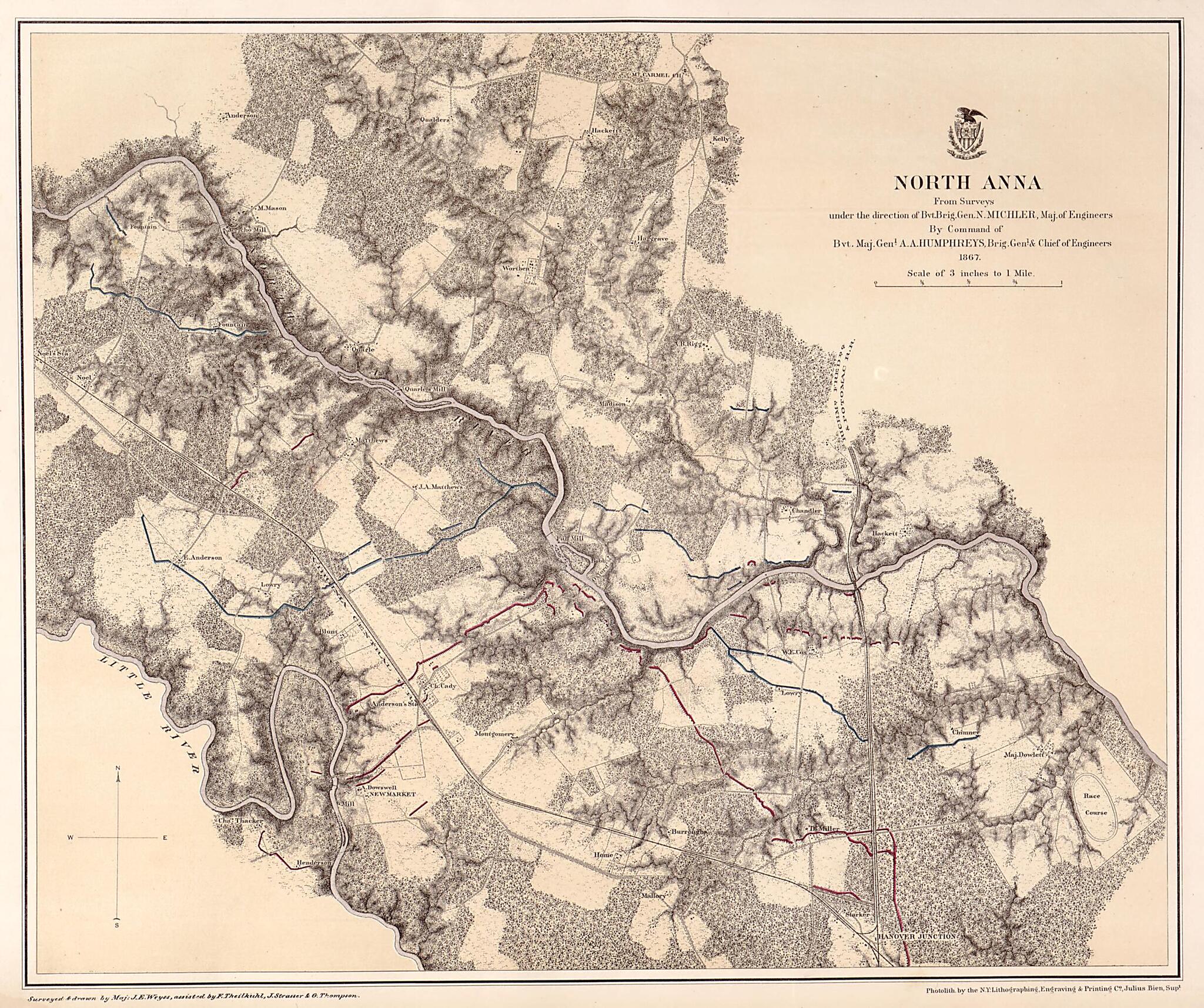 This old map of North Anna, 1867 from Military Maps Illustrating the Operations of the Armies of the Potomac & James, May 4th 1864 to April 9th 1865. from 1869 was created by United States. Army. Corps of Engineers in 1869