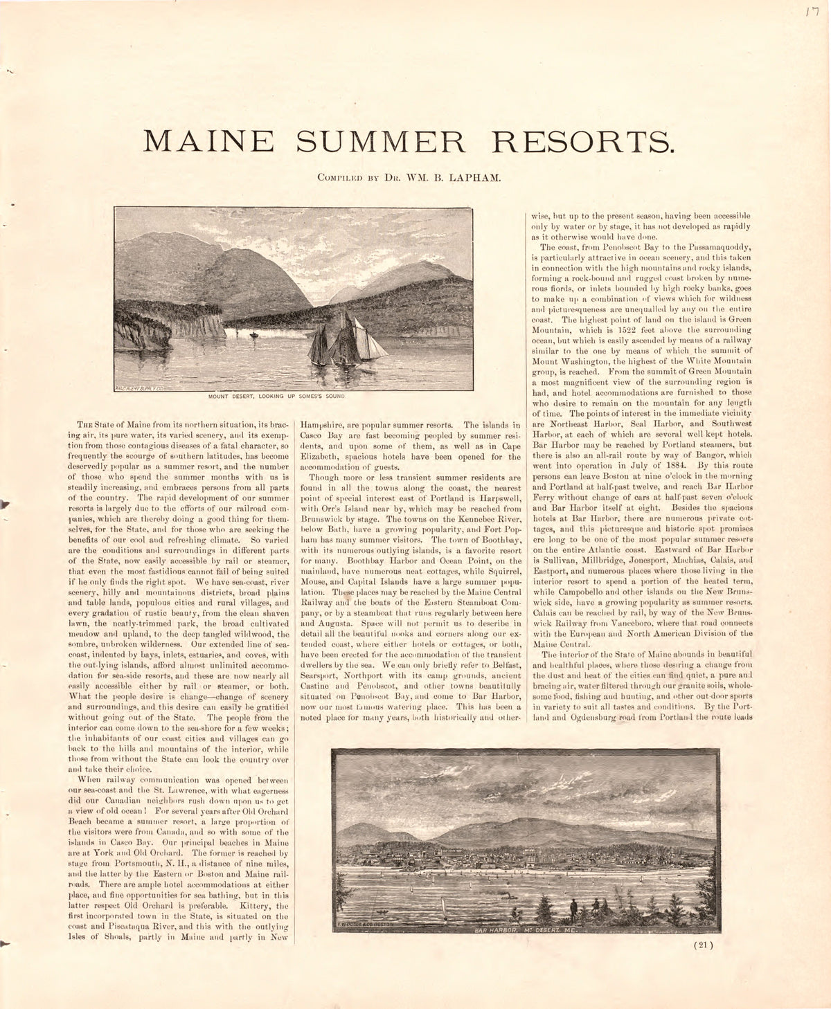 Maine Summer Resorts from Colby&