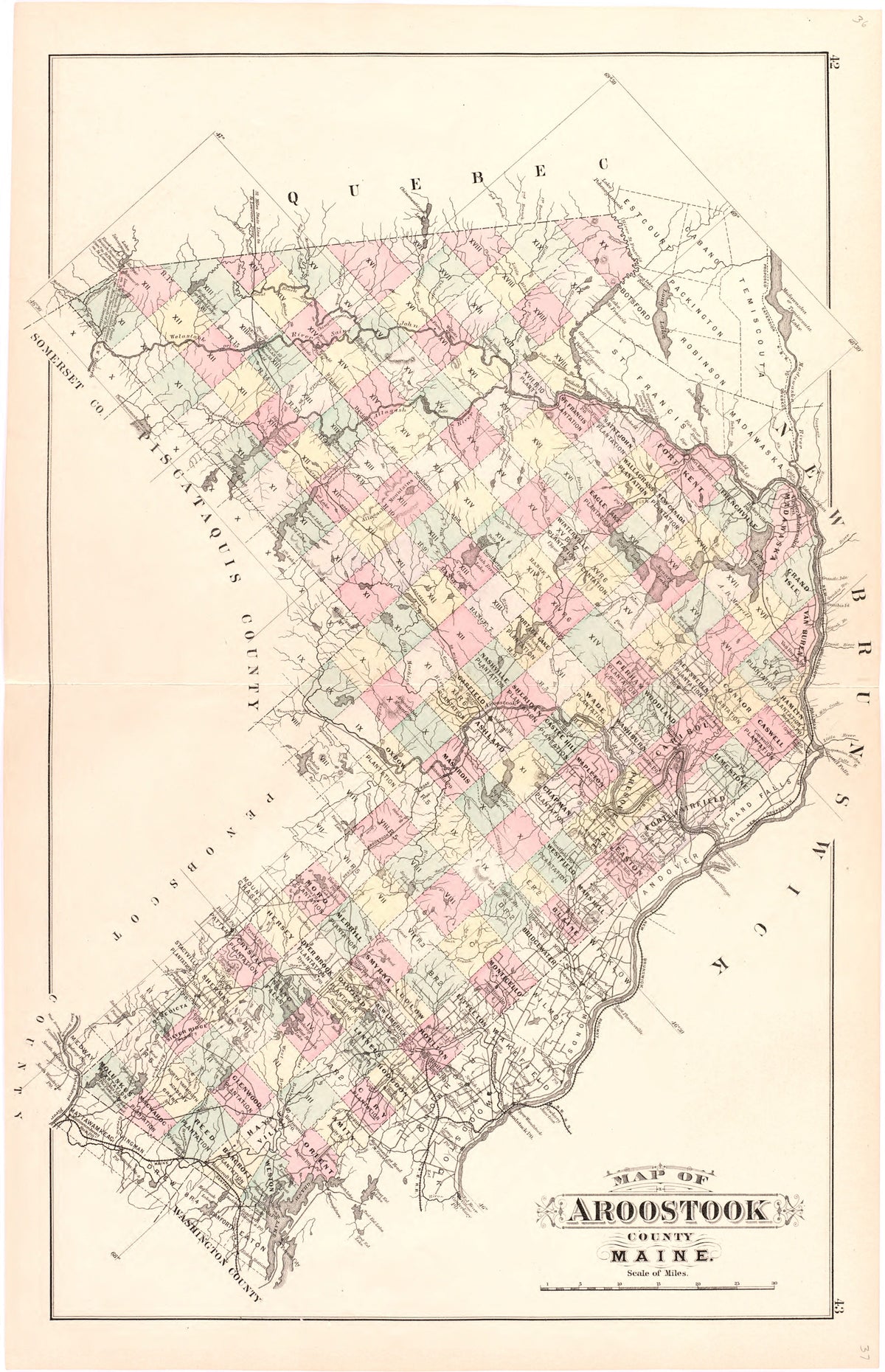 Map of Aroostook County Maine from Colby&