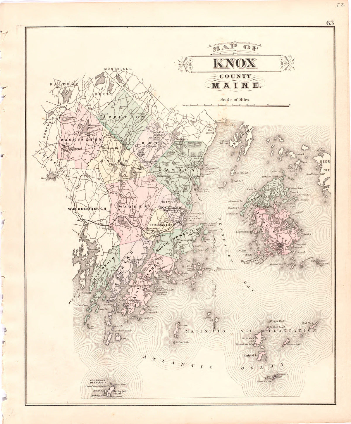 Map of Knox County Maine from Colby&