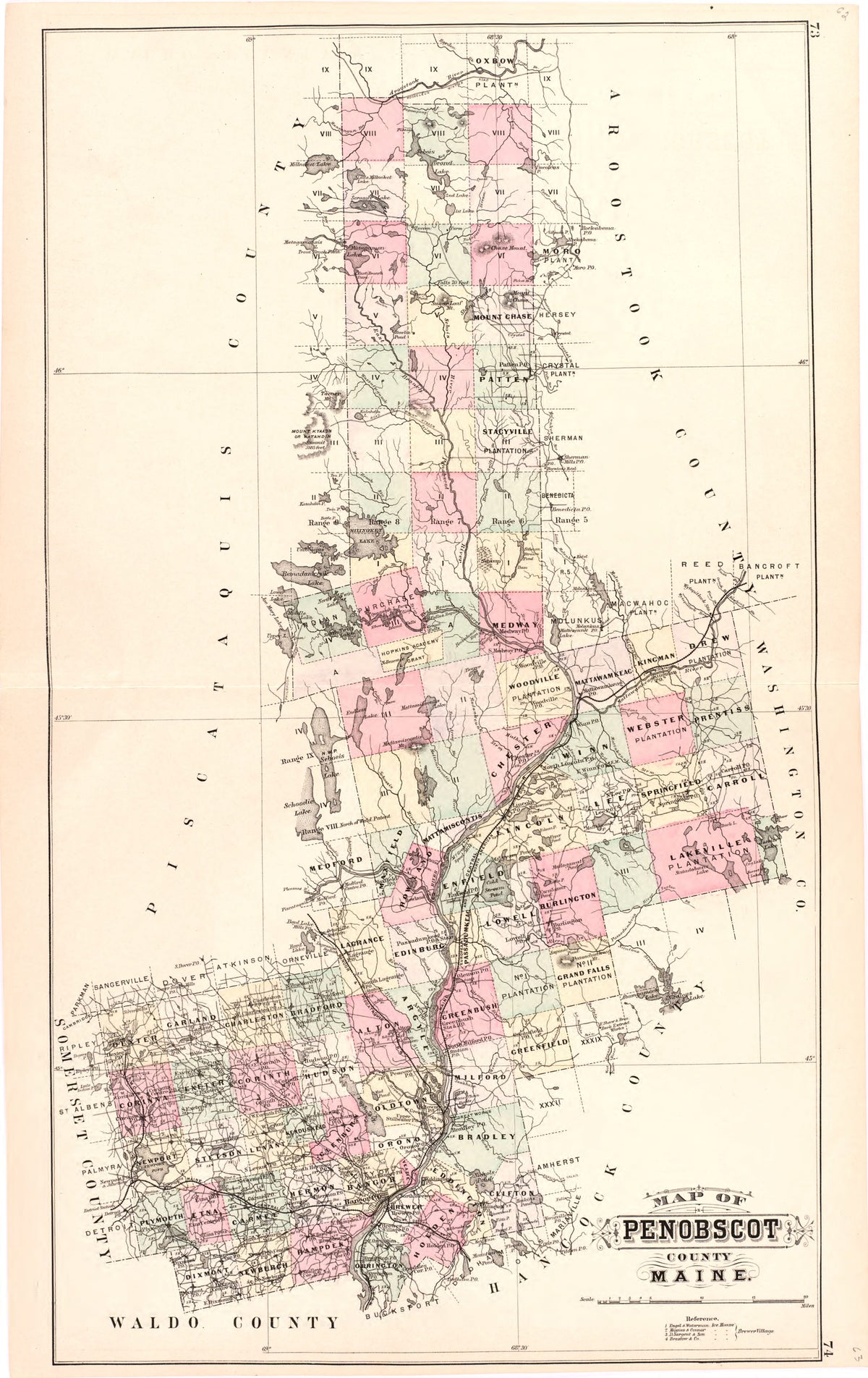 Map of Penobscot County Maine from Colby&